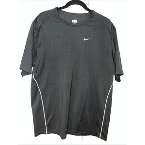 Nike Fit Dry Men Short Sleeve Black Lightweight Athletic Shirt XL Activewear